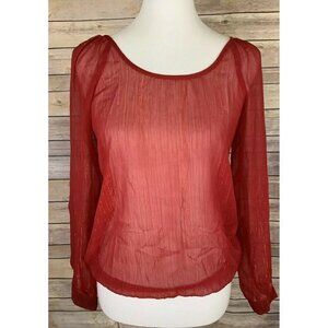Studio Y Maurices Small Womens Red Metallic Sheer